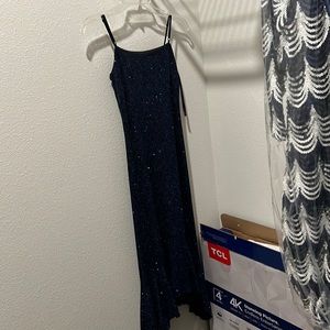 Pretty blue sparkly dress!